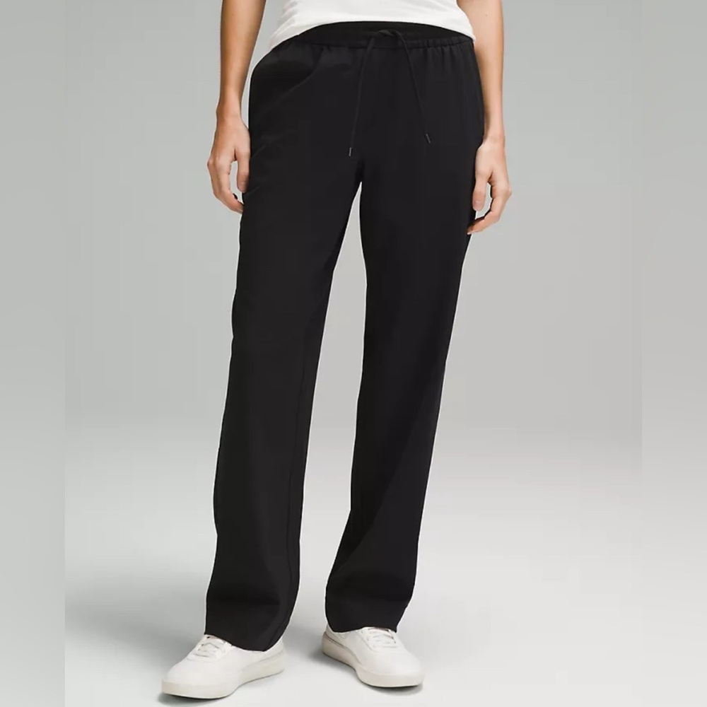 NWOT LULULEMON Straight-Leg Mid-Rise Pant 31.5" Inseam *Luxtreme, Black, Large
